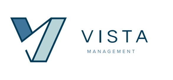 A logo with a blue checkmark and the word "VISTA" next to it.